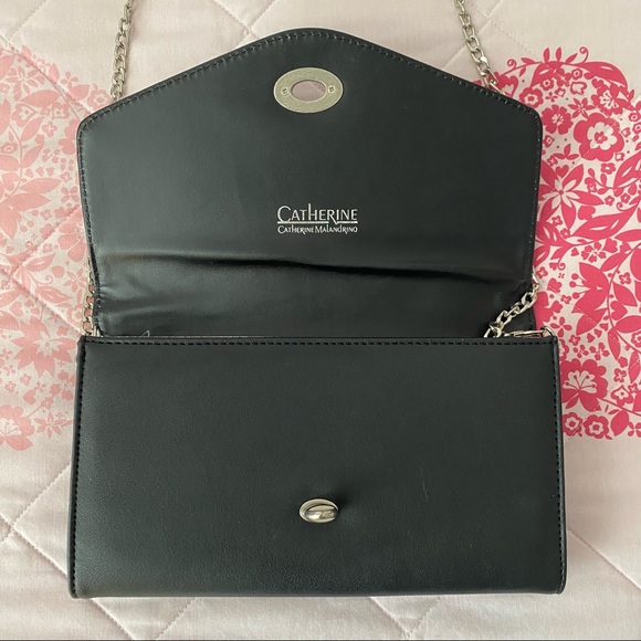 Catherine Malandrino Black Floral Appliqué Crossbody & Clutch - Picture 3 of 12